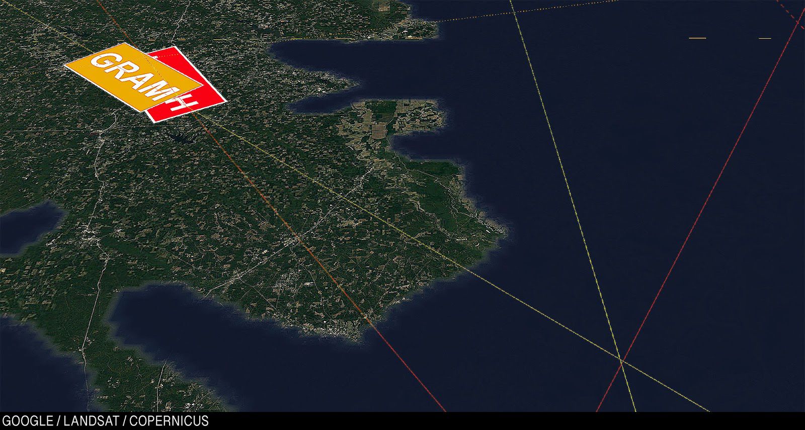 Поля Айовы, Миссисипского и Гремблингского университетах едва не образуют тройной перекрёсток.