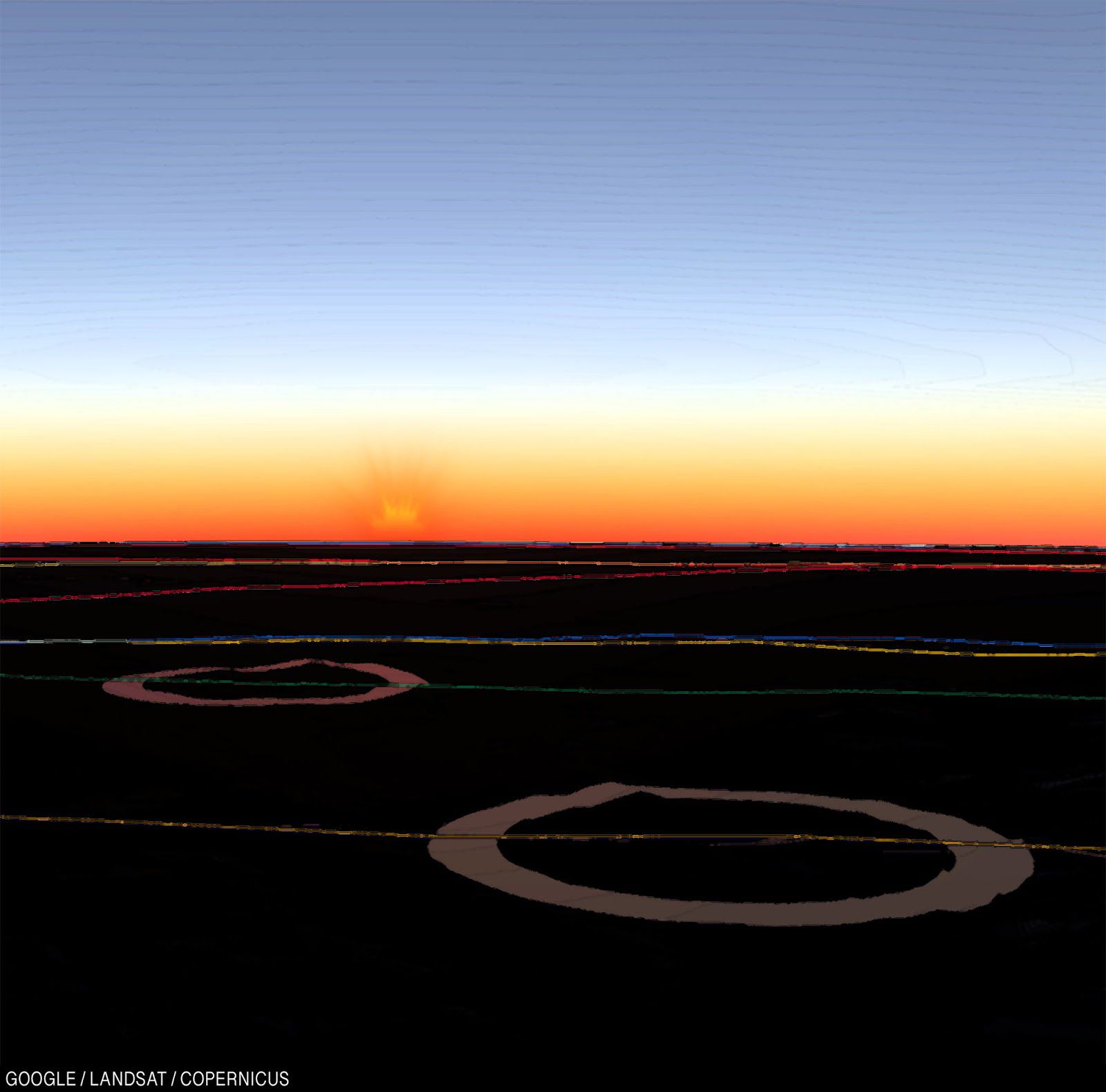 Закат над местоположением Ника и Мэнни в Теннесси.