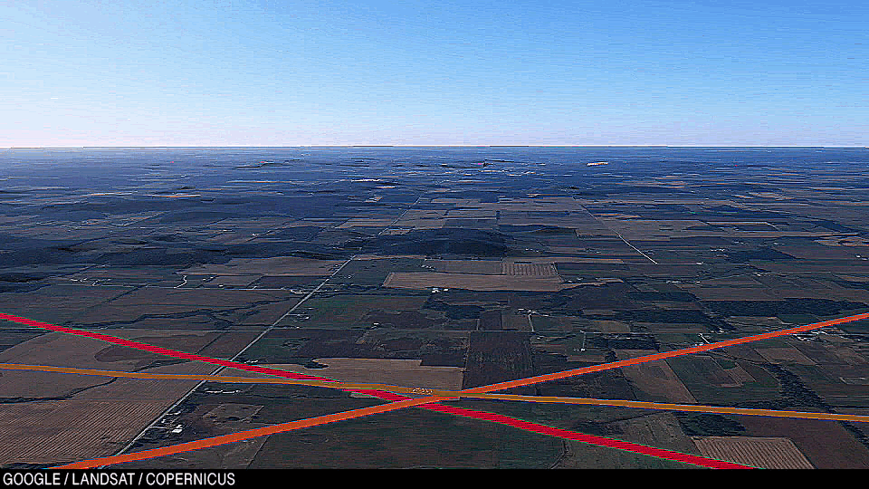 Анимация: закат над полем Вандербильтского университета.