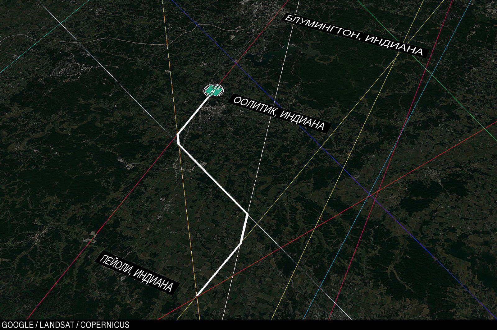 Карта пути УАБ от розыгрыша против Вандербильтского до Оолитика, Индиана.