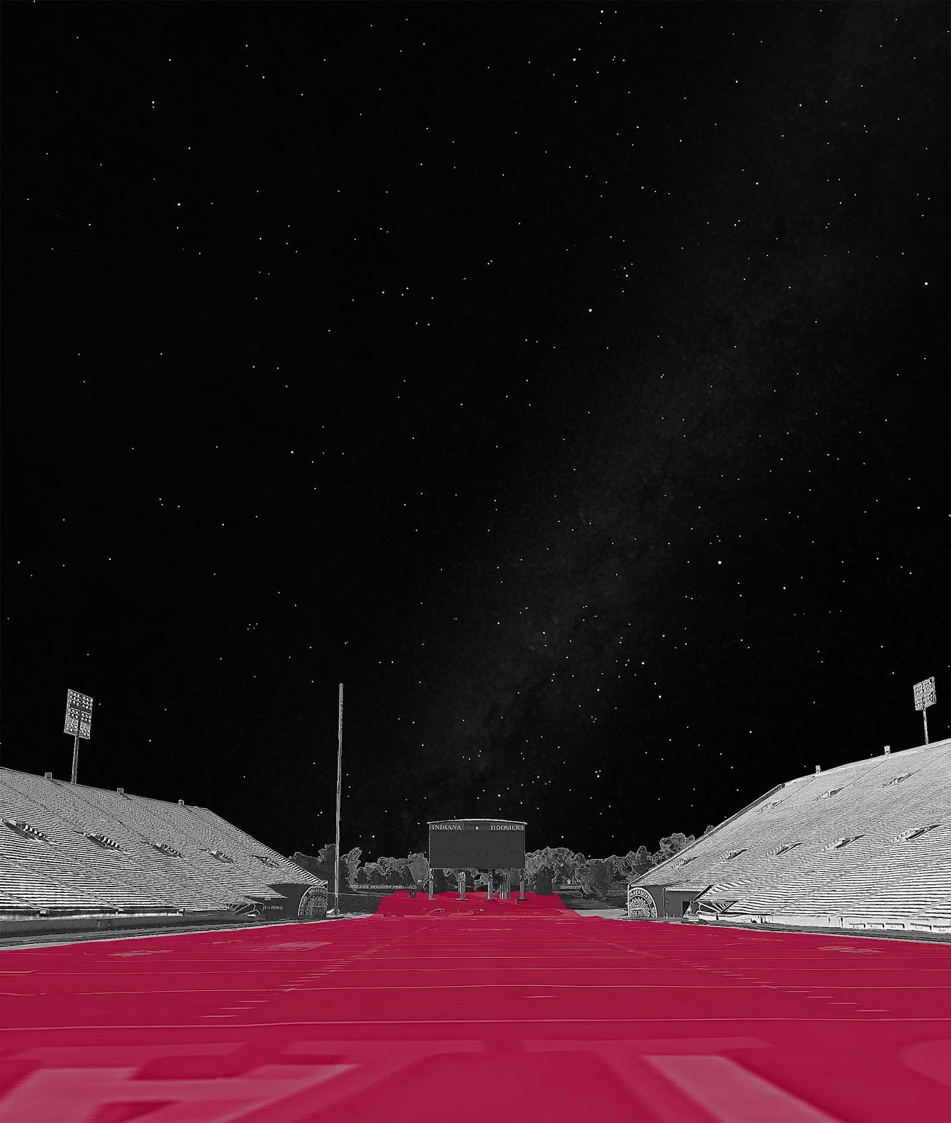 Домашний стадион Индианы ночью.