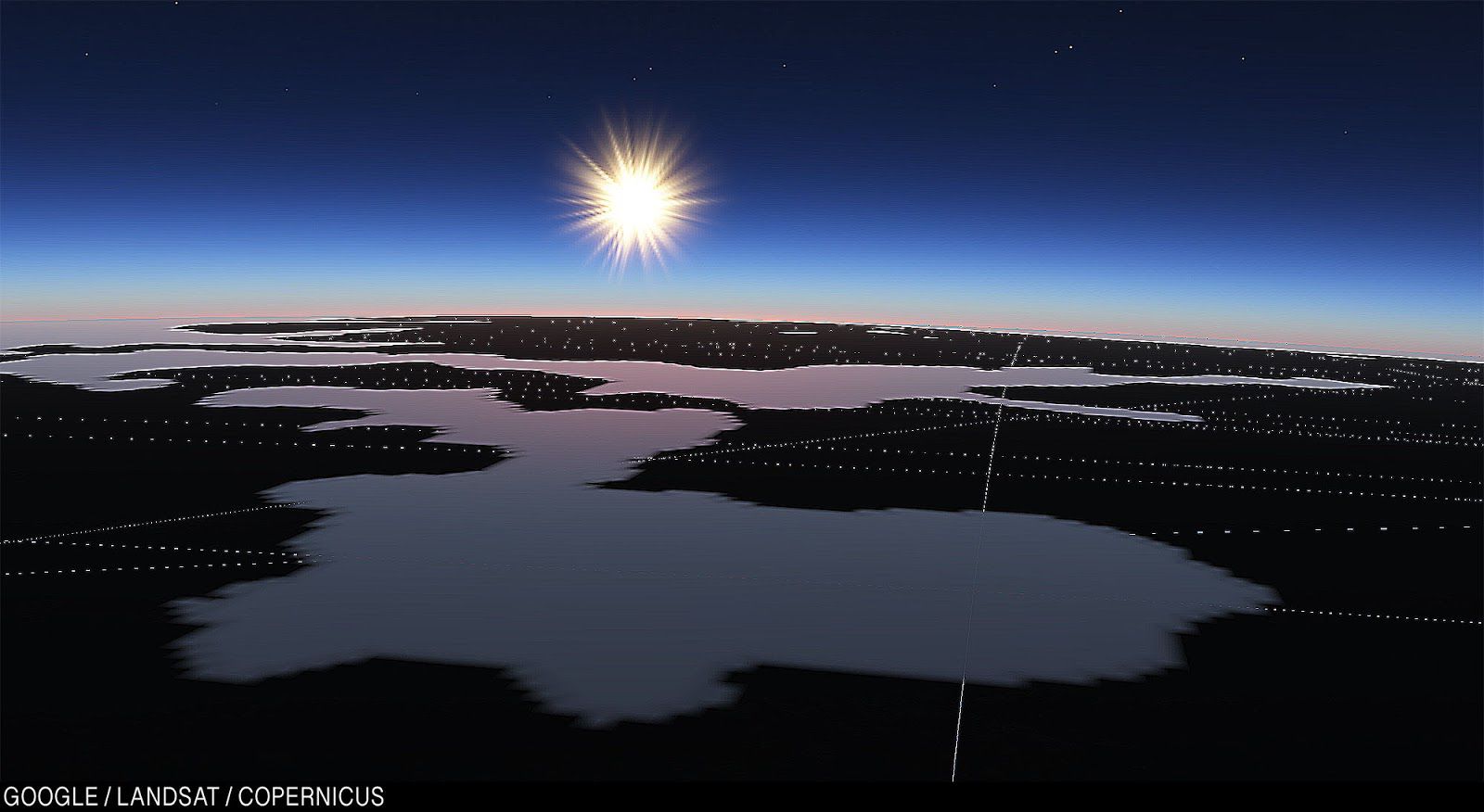 Закат над Южными Великими озёрами.