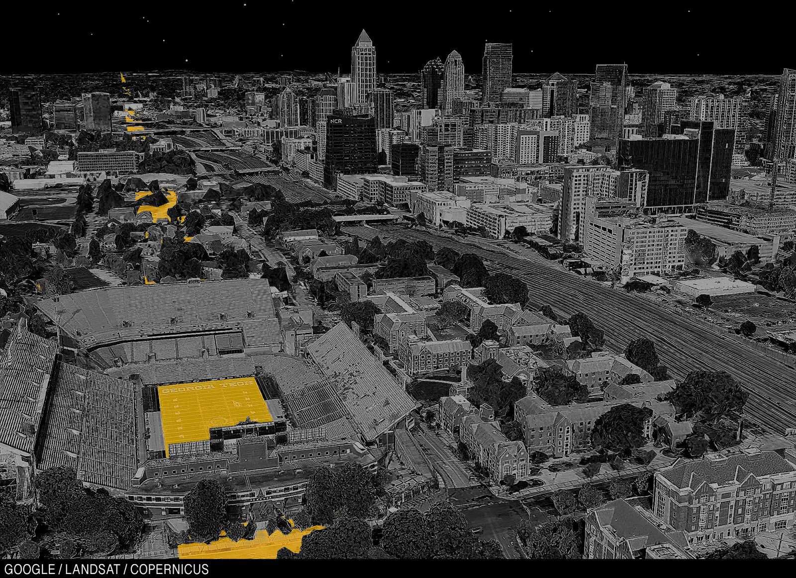 Футбольное поле Технологического института Джорджии.