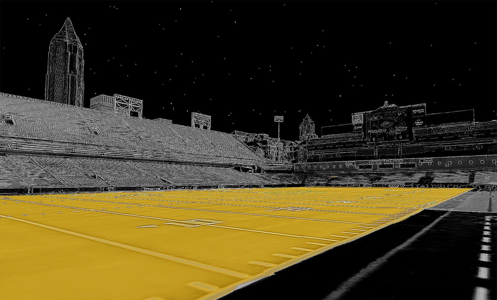 Стадион Бобби Додда крупным планом.