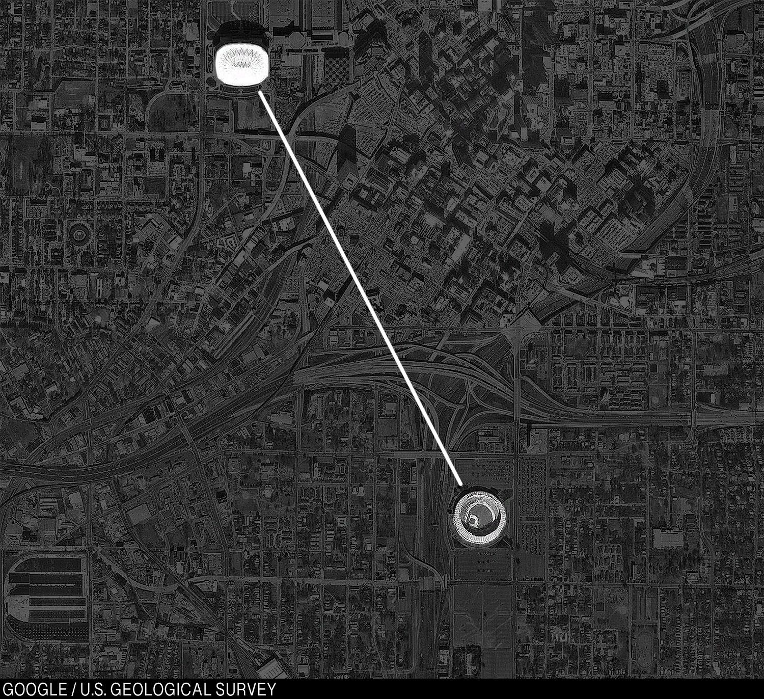 Купол Джорджии и стадион Атланты и округа Фултон с высоты птичьего полёта.