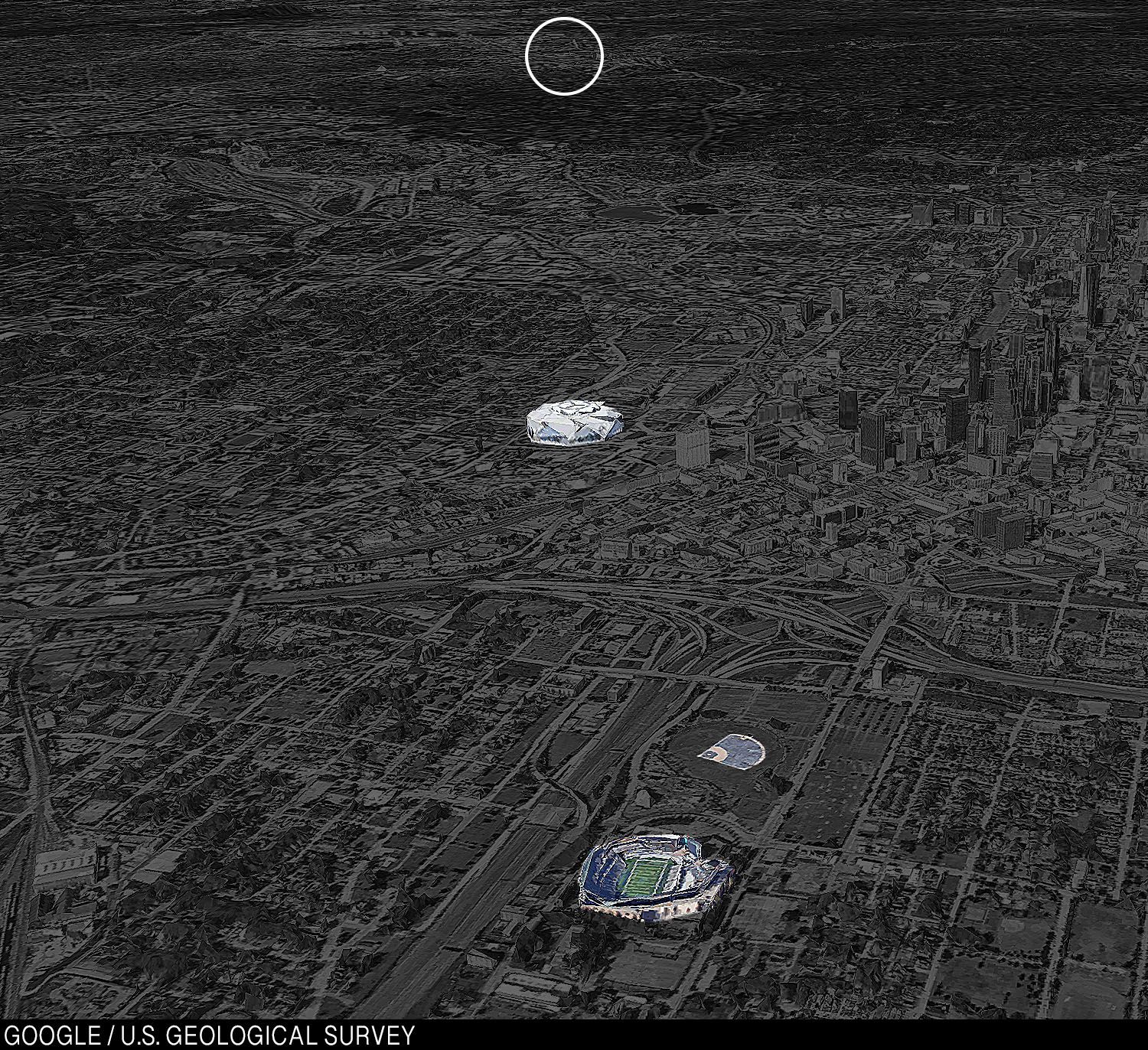 Стадион Мерседес-Бенц, бывший стадион Атланты и округа Фултон, стадион Тёрнер-филд.