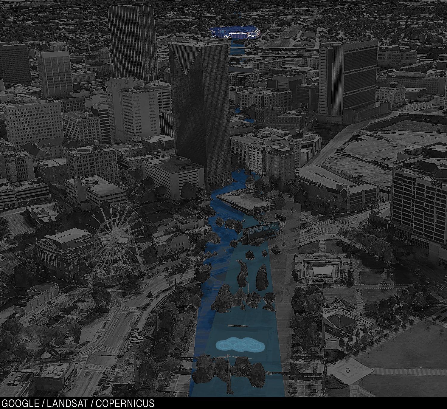 Поле Университета штата Джорджия проходит через Олимпийский парк.