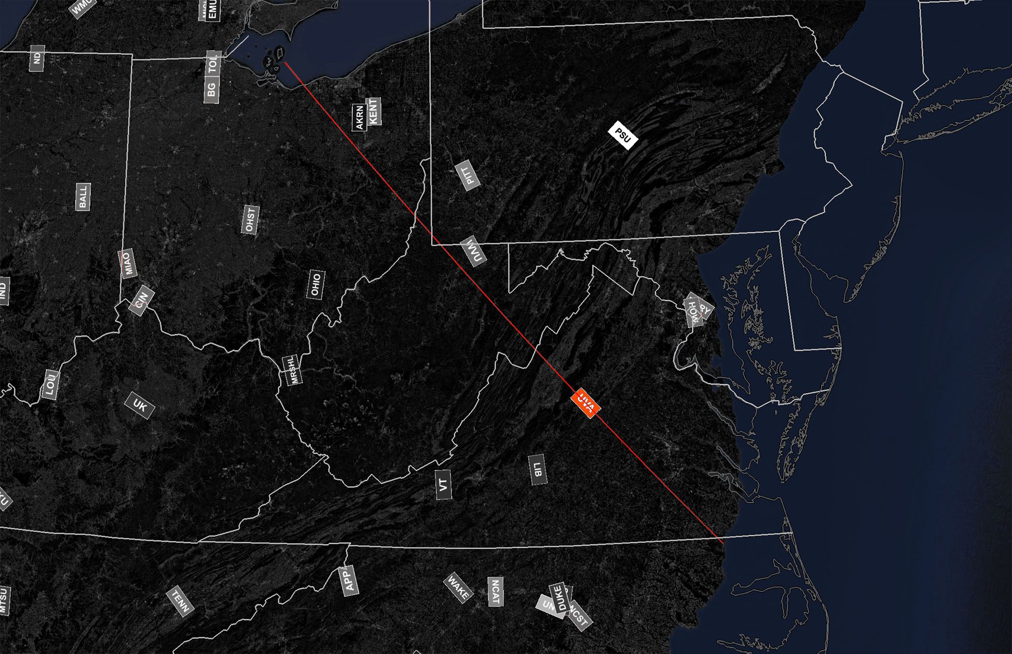 Поле Виргинии более общим планом.