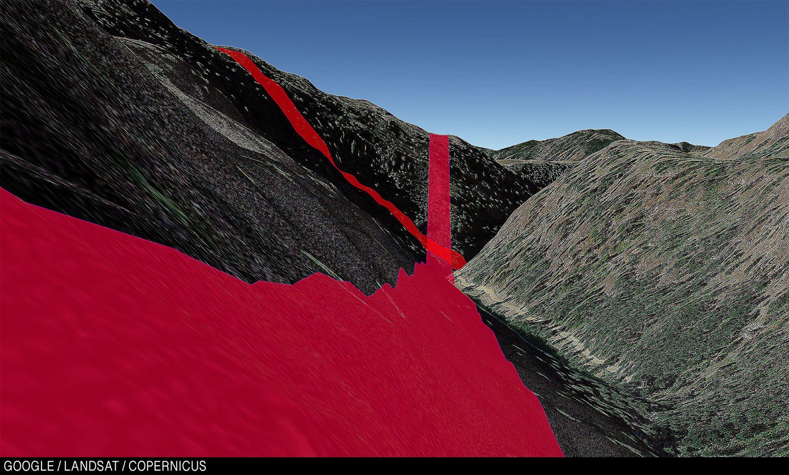 Гористый участок поля Фресно.