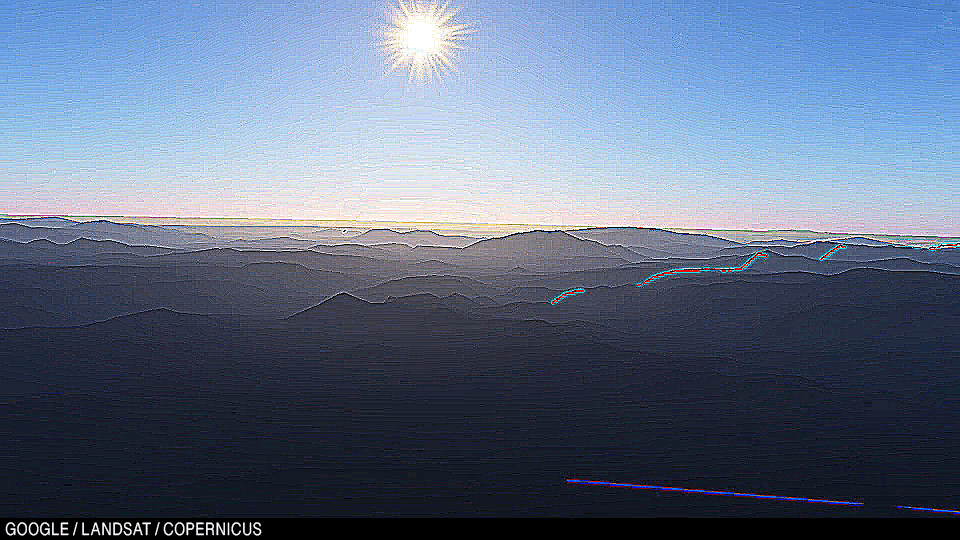 Анимация: солнце садится над полем Сан-Диего.